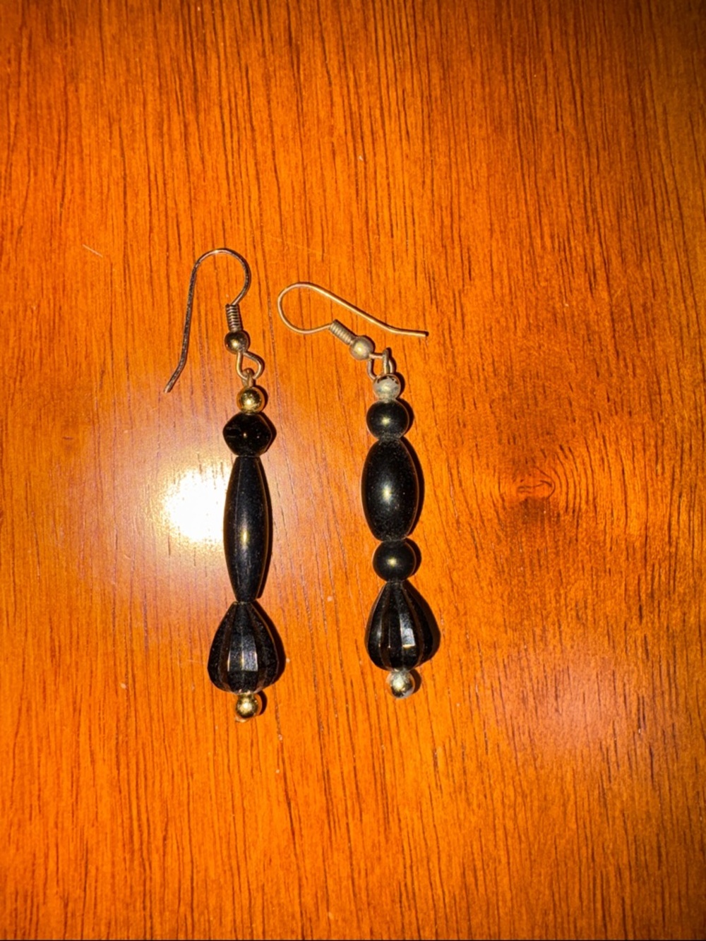 Black Beaded Drop Earrings - Sleek Women's Jewelry